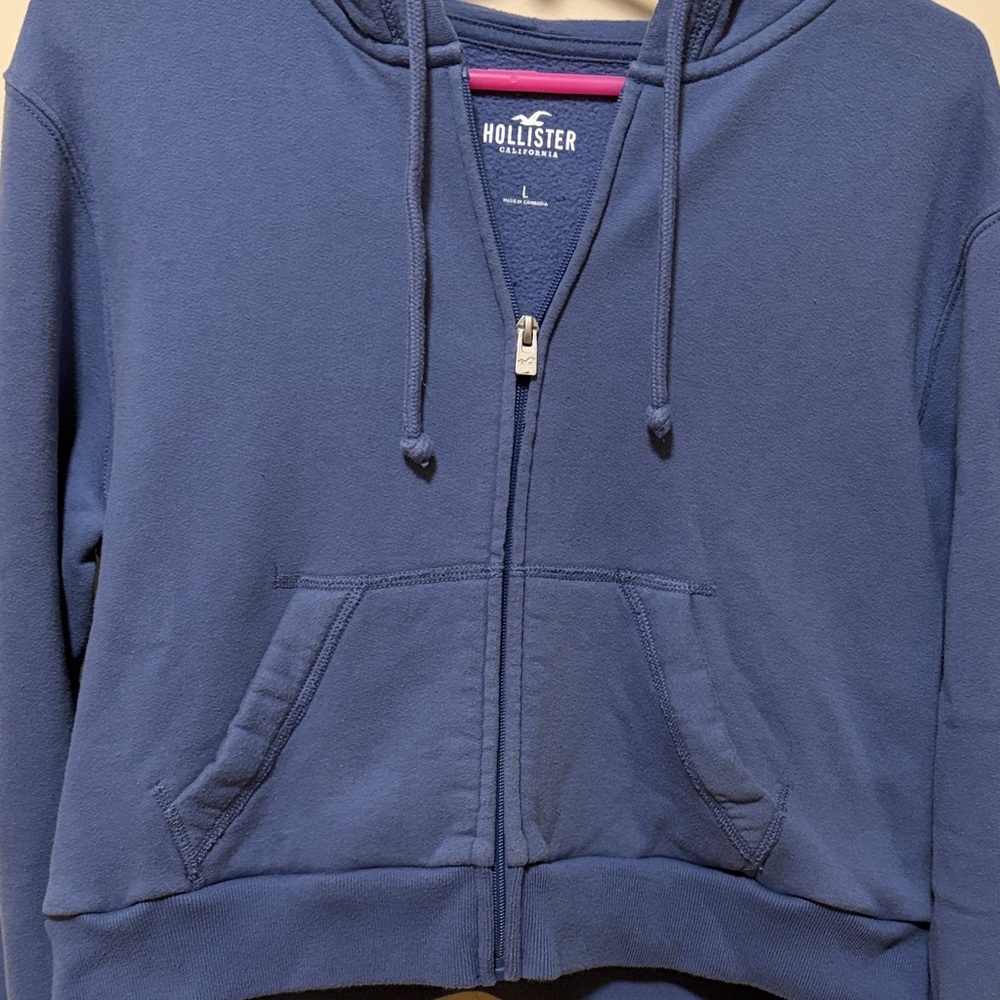Hollister blue cropped hoodie - Picture 5 of 7
